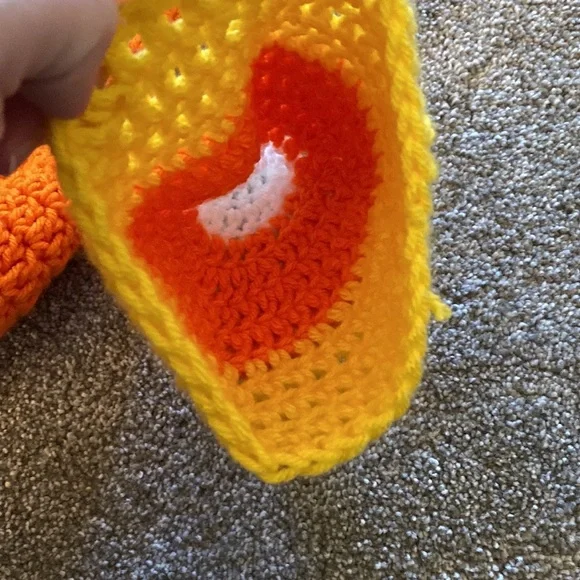 Newborn Candy Corn crochet knitted outfit costume snuggle pictures Baby clothes - Picture 8 of 12